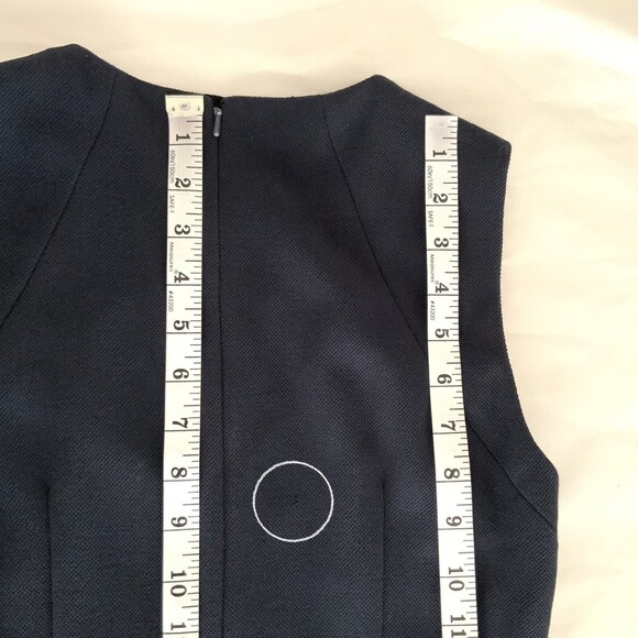 Hobbs Navy Sleeveless Textured Career Office Dress 4 - Picture 7 of 11